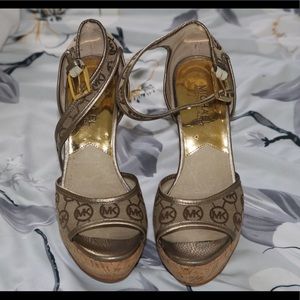 Michael Kors monogram wedges